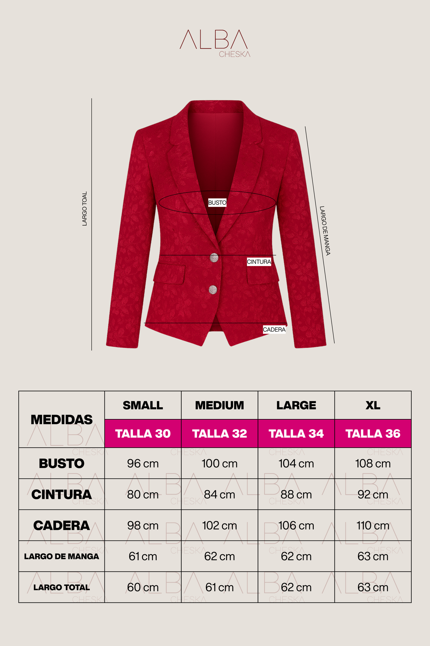 Blazer de Encaje Iris Vino