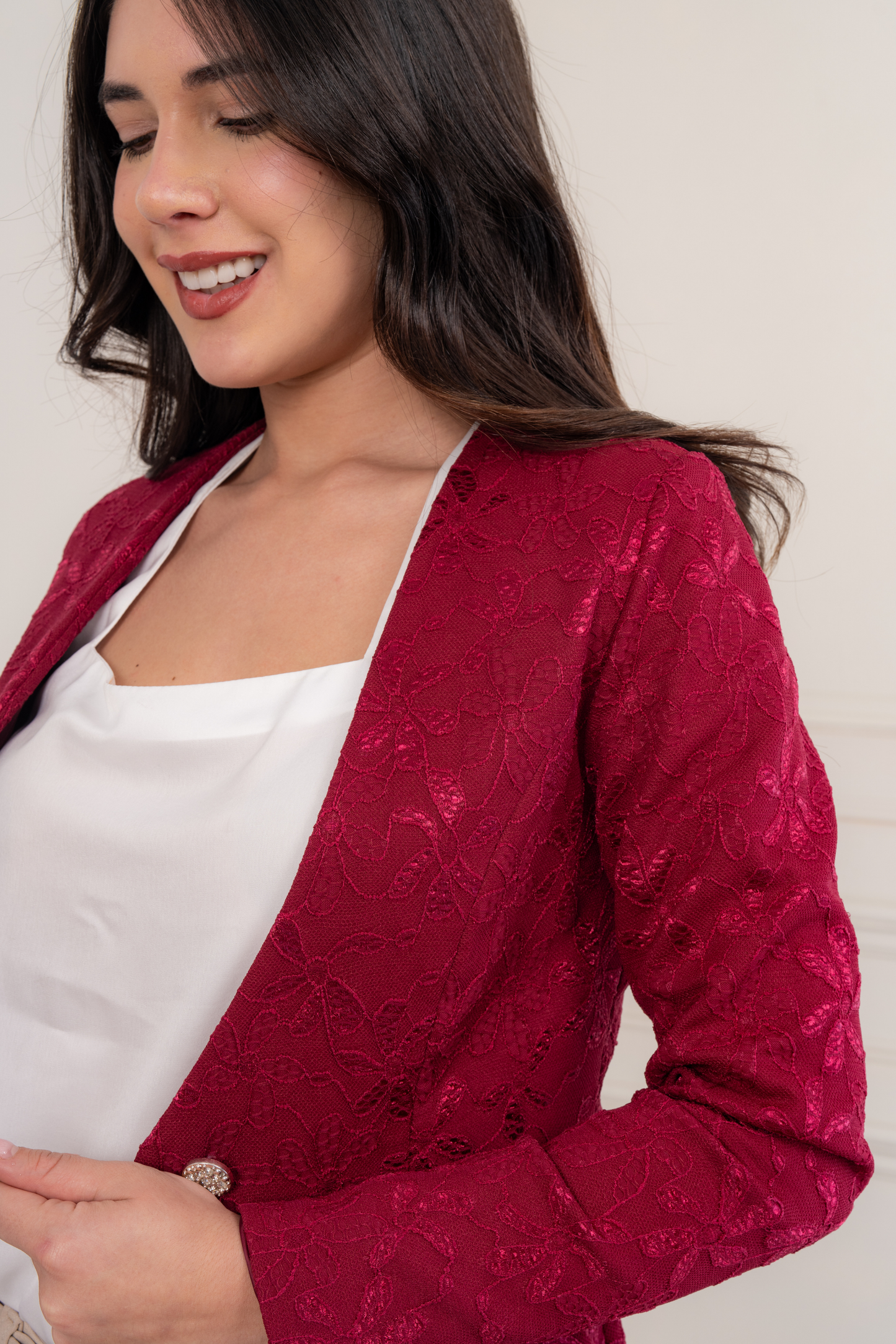 Blazer de Encaje Iris Vino