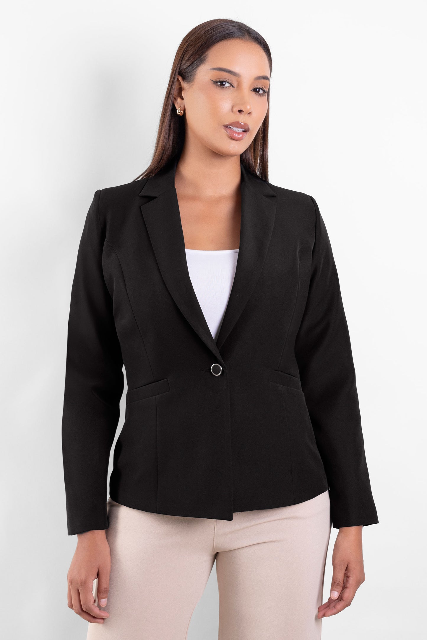 Blazer con botones forrado Leydi negro