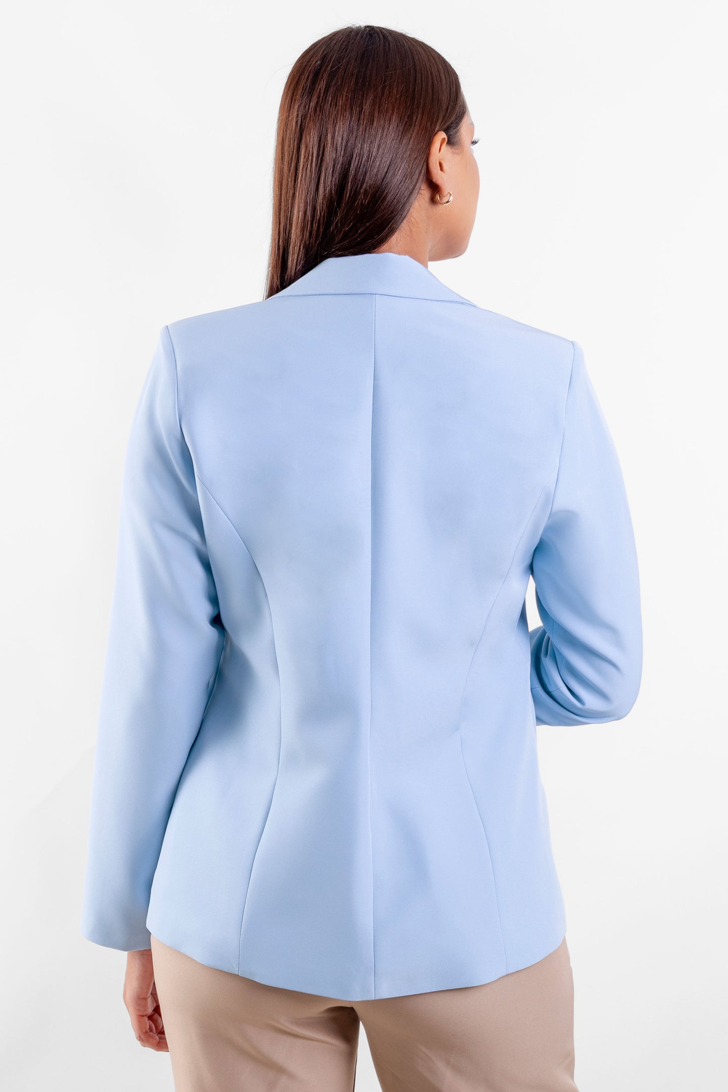 Blazer con un botón Leydi celeste