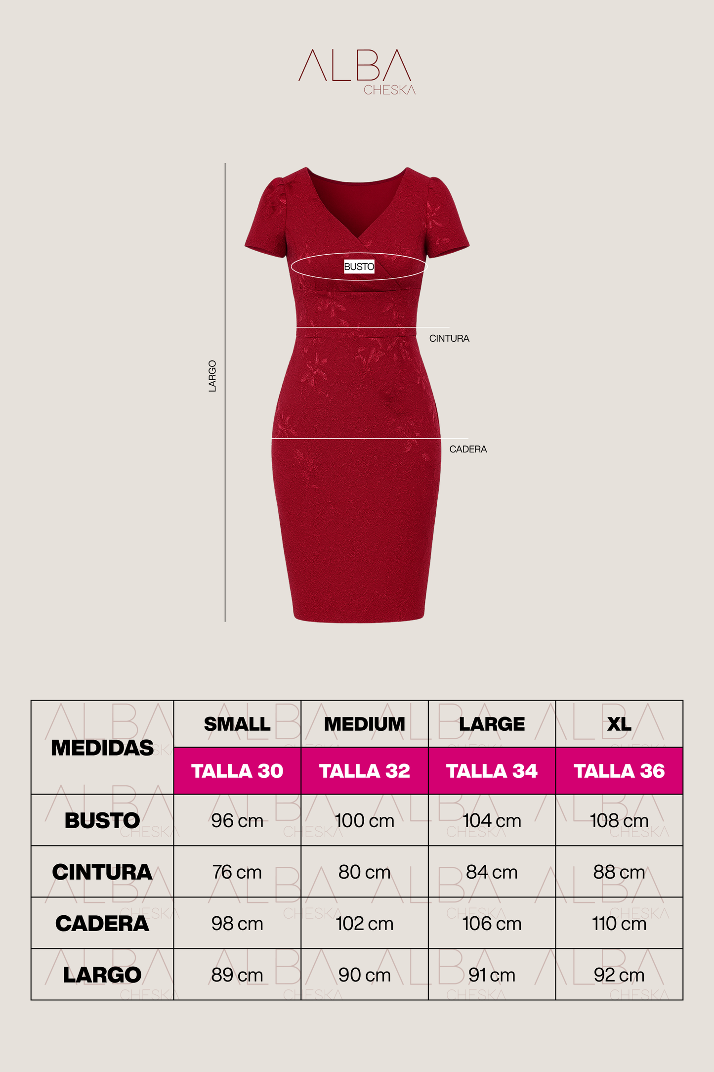 Vestido de Encaje Iris Vino