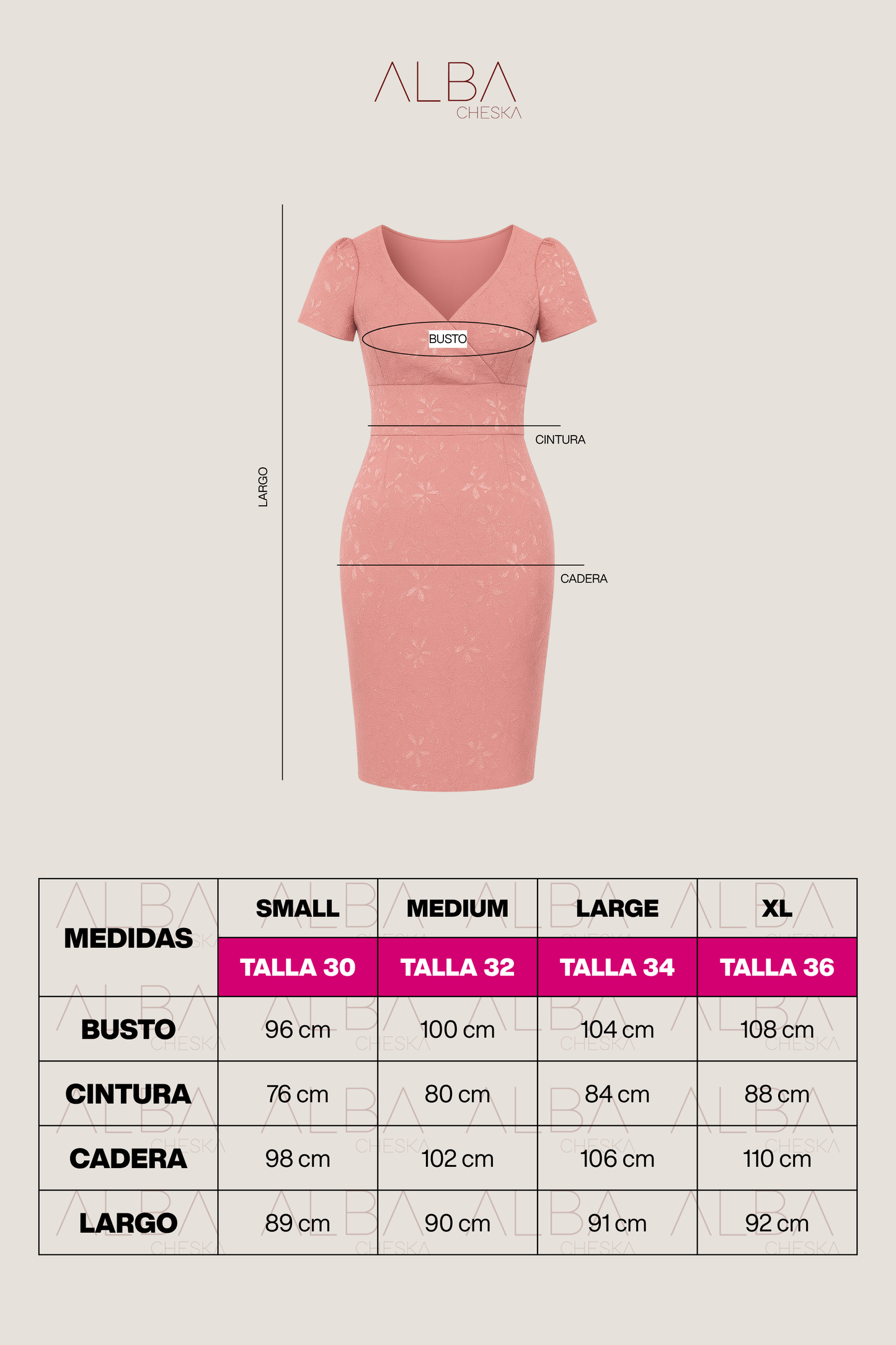 Vestido de Encaje Iris Palo Rosa
