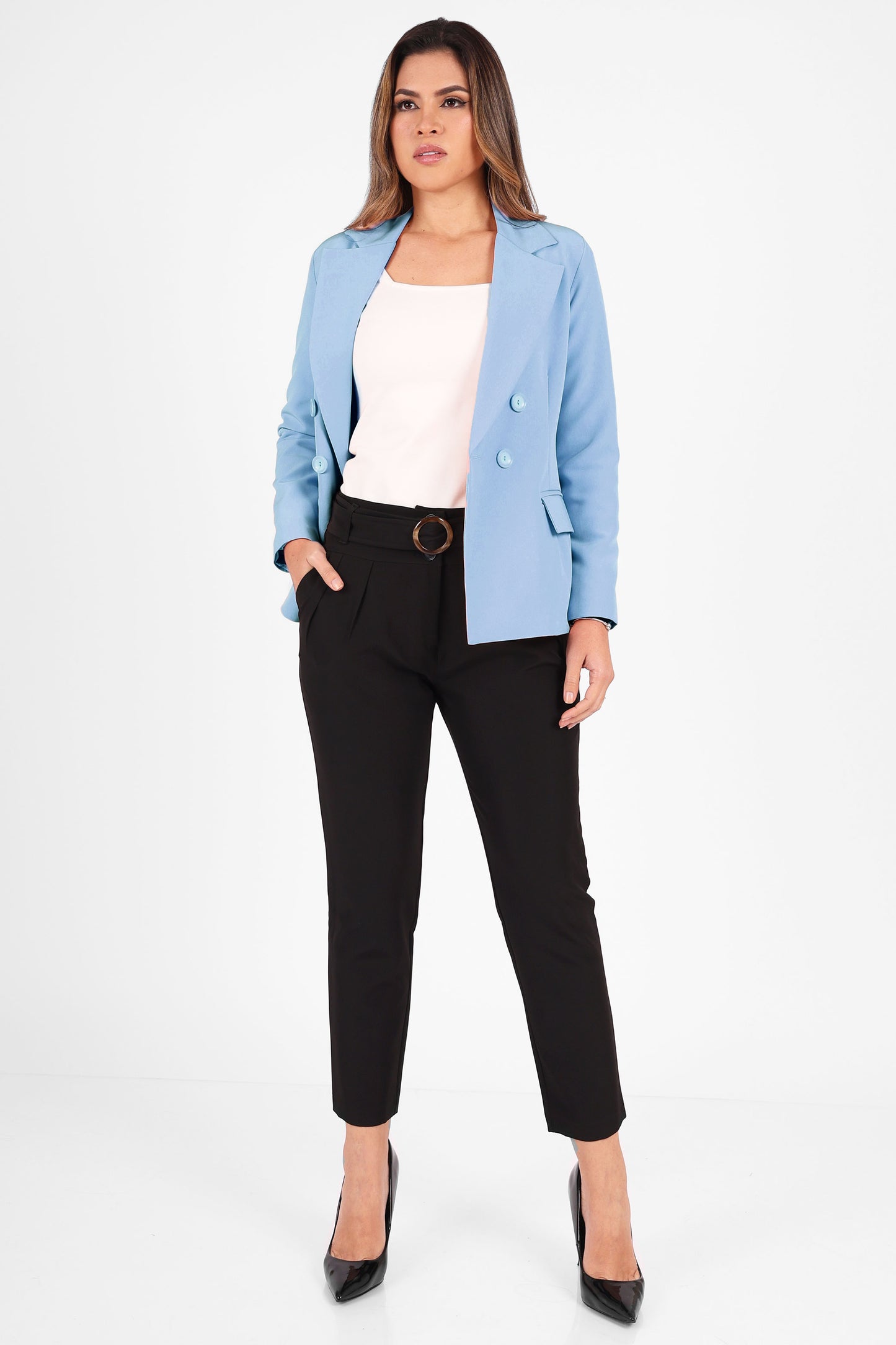 Blazer cruzado con cuatro botones Melannie Celeste