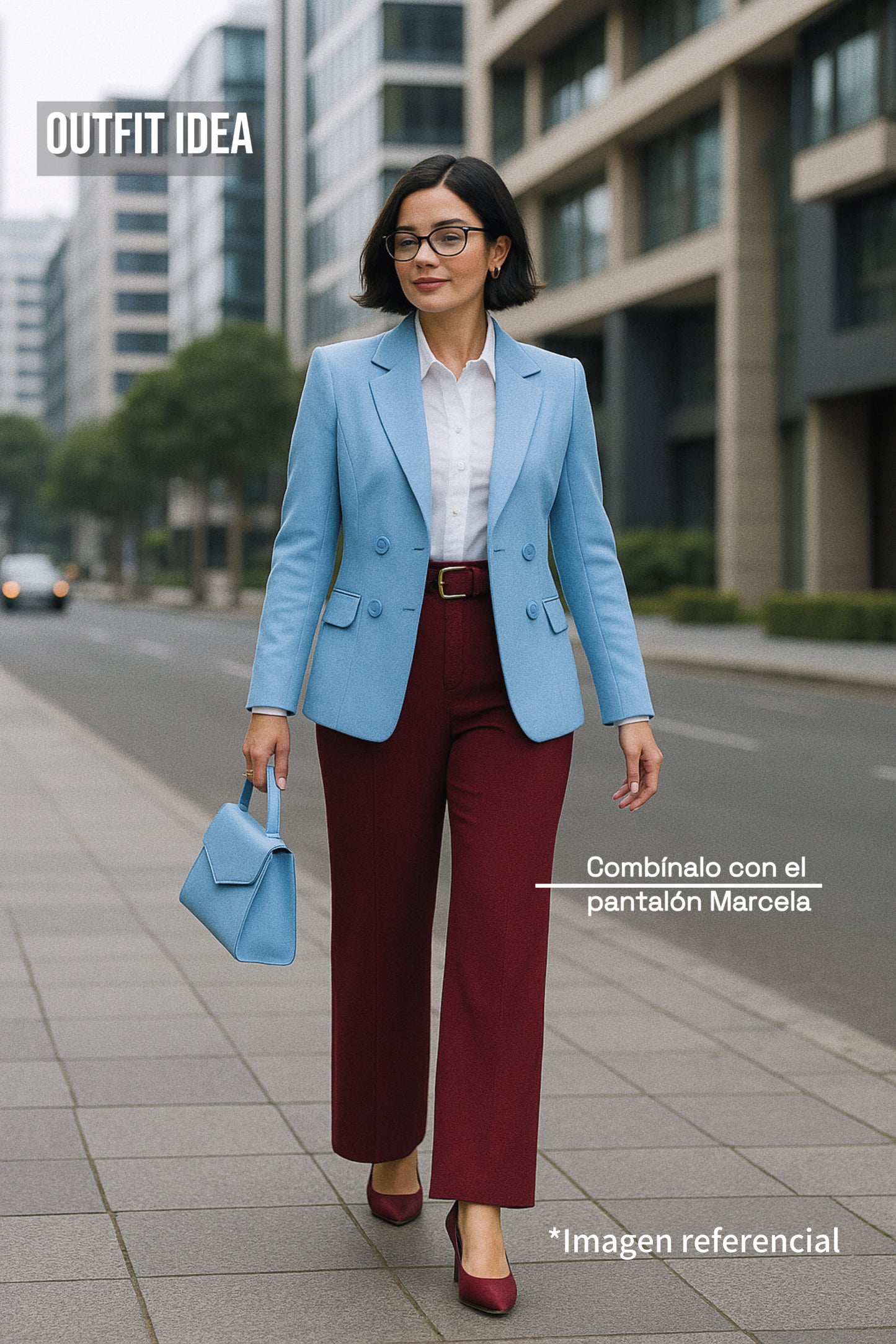 Blazer cruzado con cuatro botones Melannie Celeste