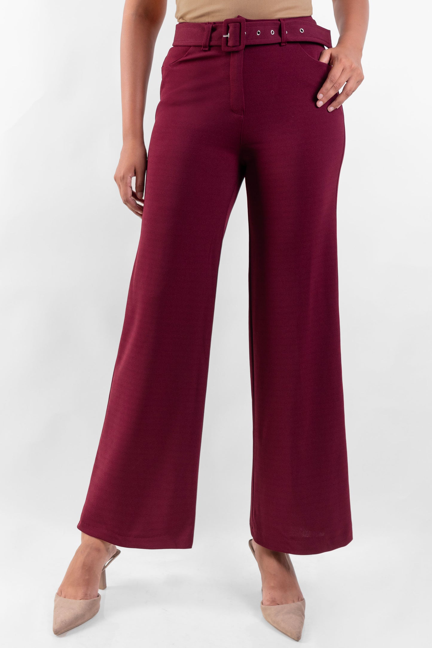 Pantalon Palazzo Marcela Borgoña
