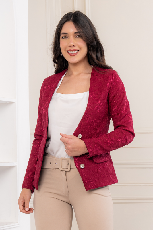 Blazer de Encaje Iris Vino