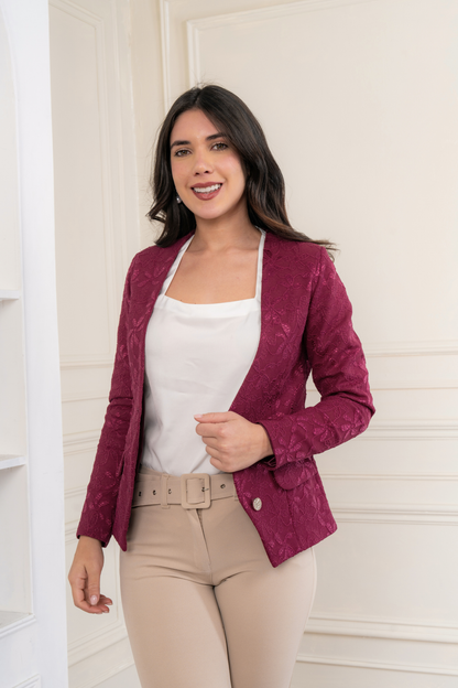 Blazer de Encaje Iris Vino