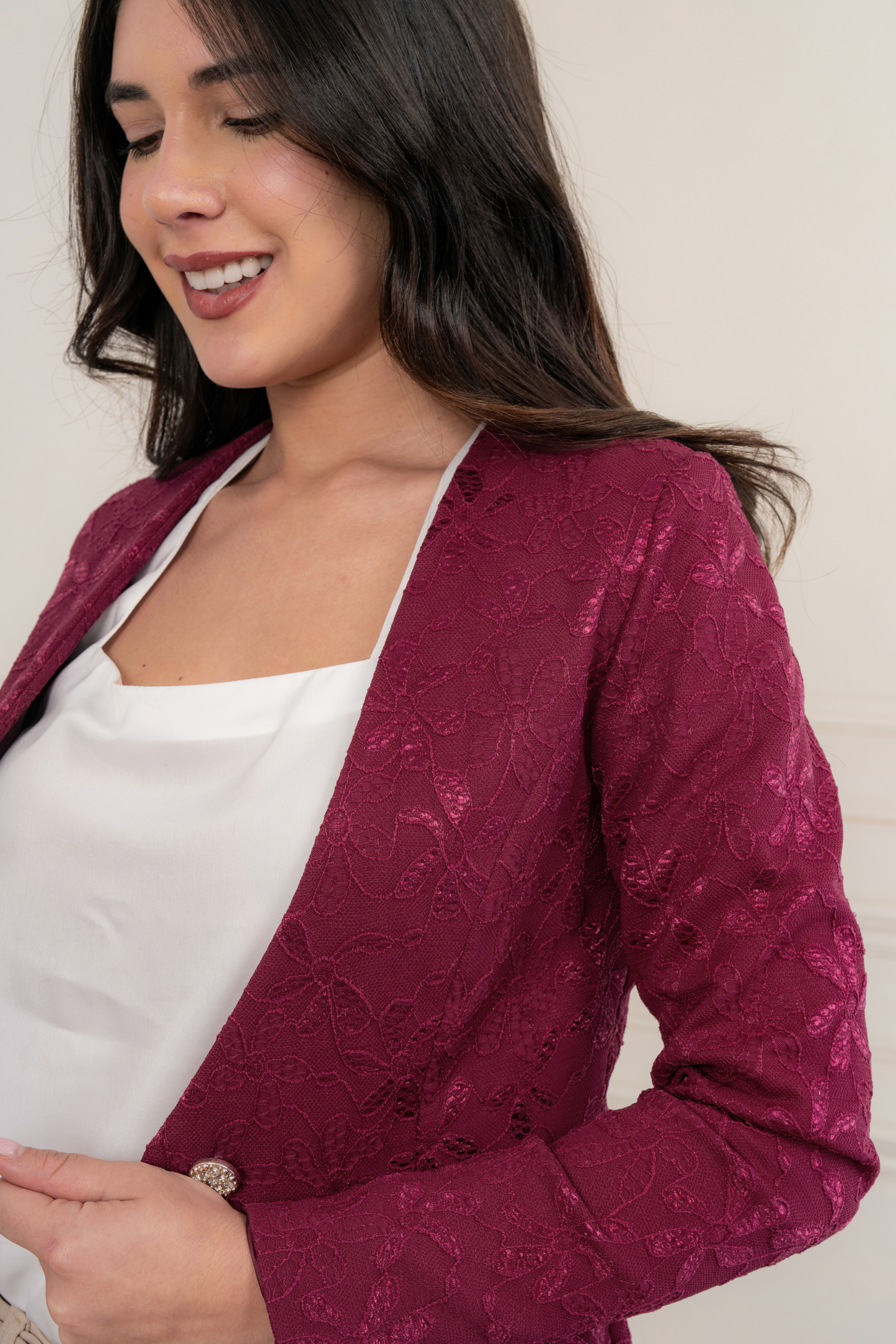 Blazer de Encaje Iris Vino