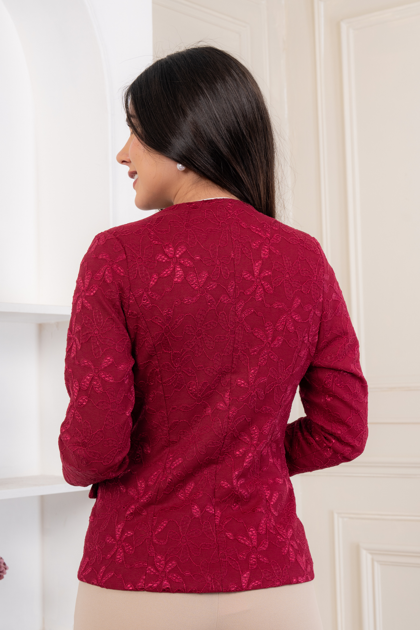 Blazer de Encaje Iris Vino