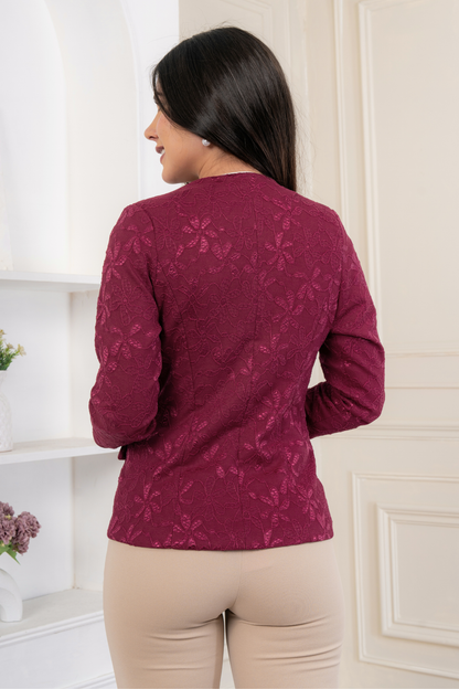 Blazer de Encaje Iris Vino