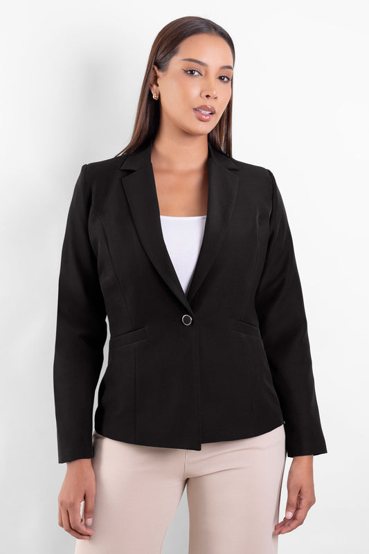 Blazer con botones forrado Leydi negro