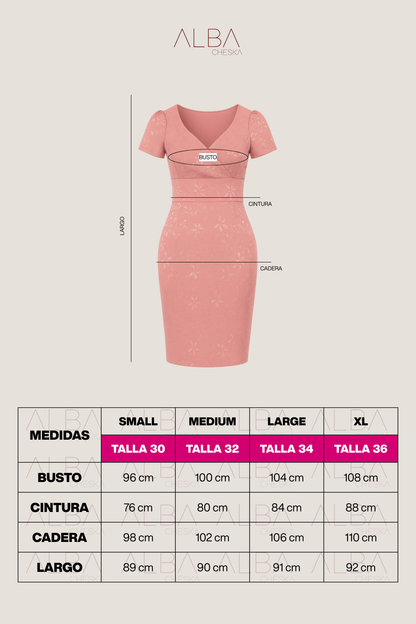 Vestido de Encaje Iris Palo Rosa