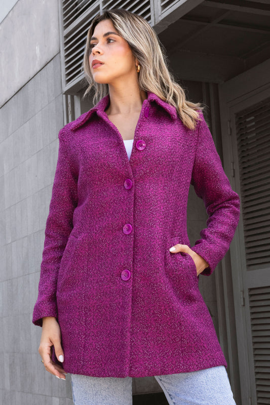 Abrigo Estampado Vichy Isabella Morado