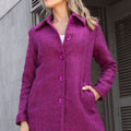 Abrigo Estampado Vichy Isabella Morado