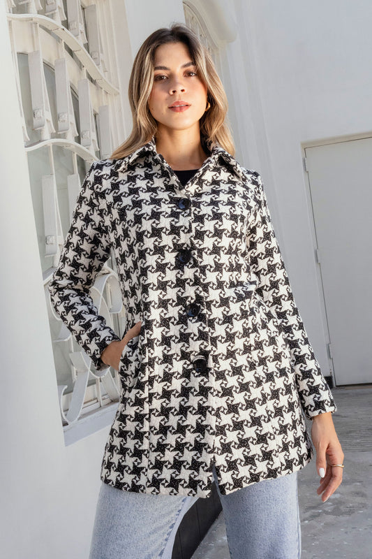 Abrigo Estampado Vichy Isabella Negro