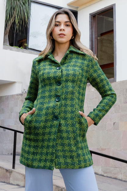 Abrigo Estampado Vichy Isabella Verde