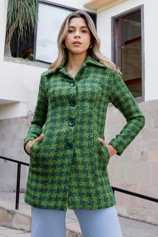 Abrigo Estampado Vichy Isabella Verde