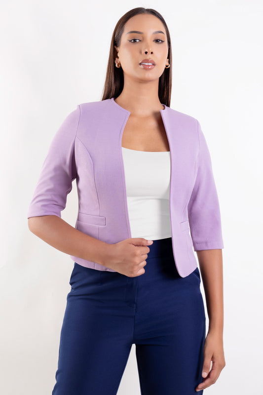 Blazer Marielena 3/4 sin botón Lila