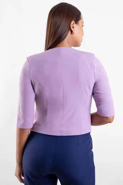 Blazer Marielena 3/4 sin botón Lila