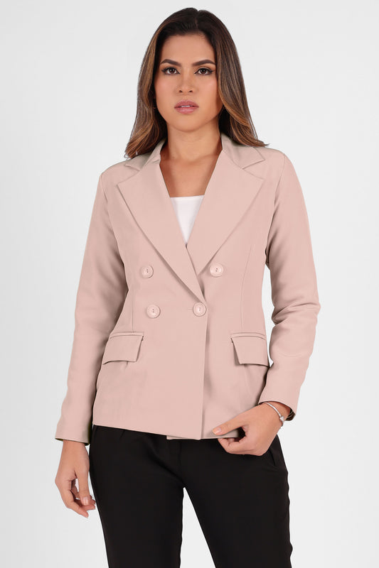 Blazer cruzado con cuatro botones Melannie Beige