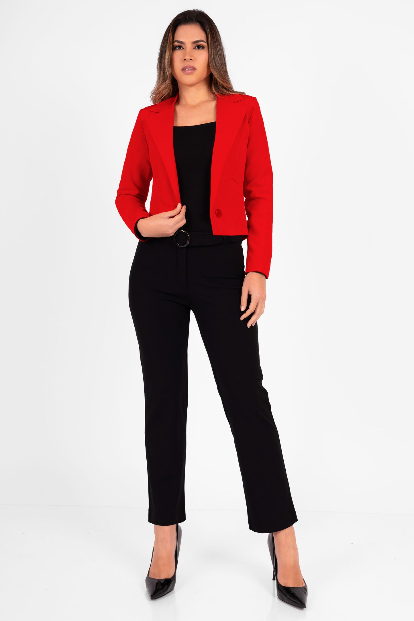 Blazer Cropped Addie Rojo