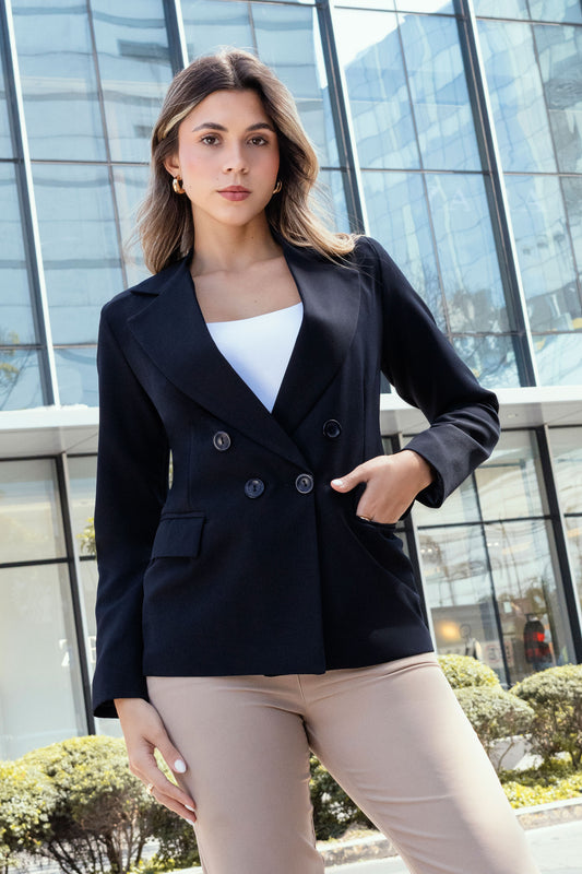 Blazer cruzado con cuatro botones Melannie Azul Noche
